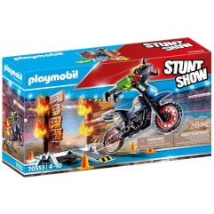 Игровой набор Playmobil Stunt Show мотокросс с огненной стеной в коробке Playmobil 70553