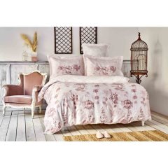 Комплект постельного белья сатин Karaca Home евроразмер Roses Розовый 200.16.01.0258, евроразмер