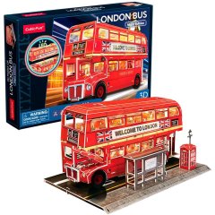 Трехмерная головоломка-конструктор с LED подсветкой «Лондонский автобус» Cubic Fun L538h
