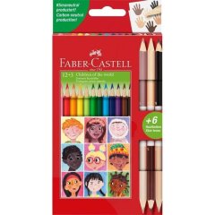 Акварельные цветные карандаши Faber-Castell Grip Children of the world, 10 цветов + 3 двухцветных 511514