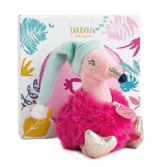 Мягкая игрушка Doudou Minizoo Фламинго в шляпке DC3525