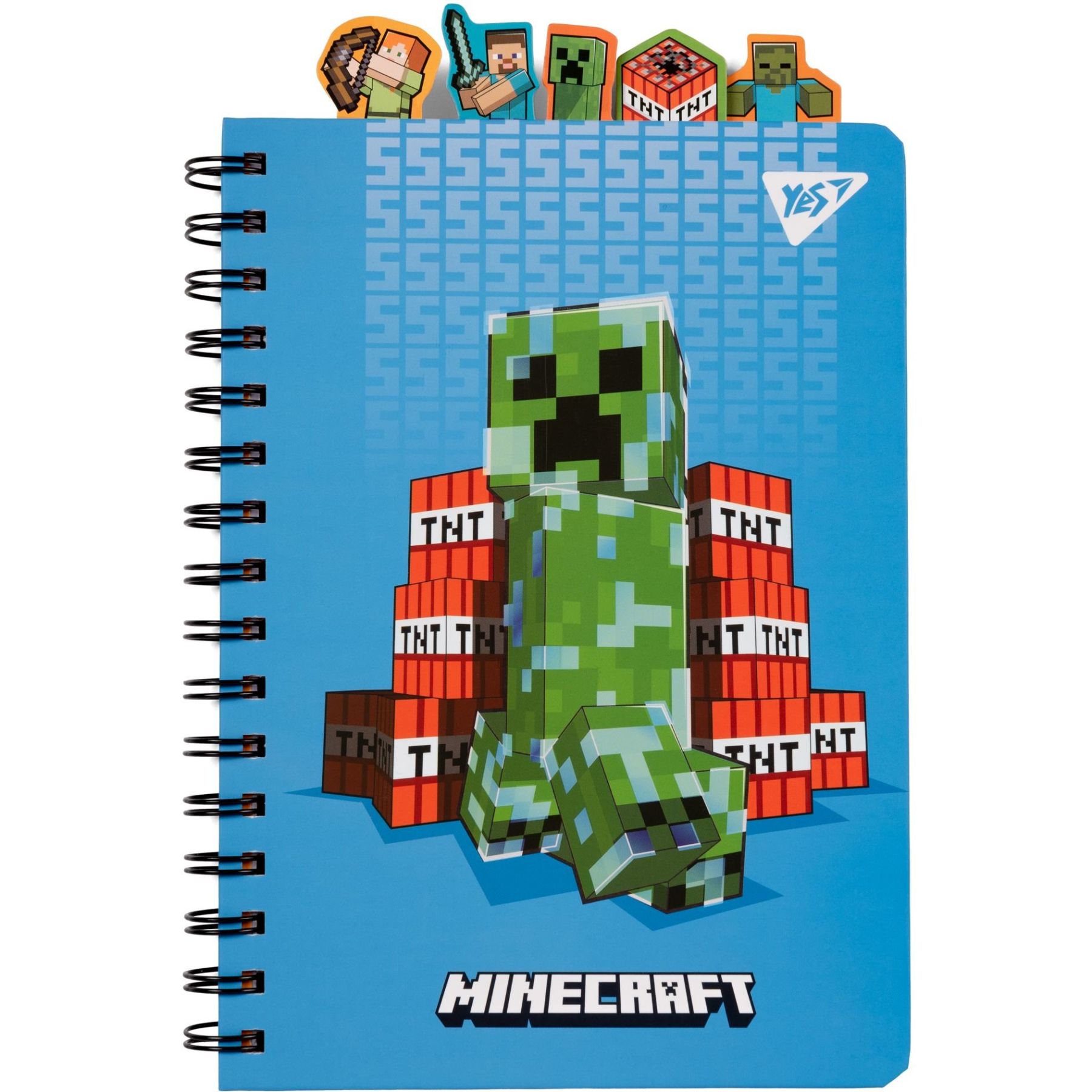 Купить Блокнот YES А5, 80 л спираль с фигурными разделителями Minecraft  151777 ➜ Курьерская доставка по Одессе. ➜ Доставка по Украине. ☎ 0 (800)  330-070, (099) 33-507-12