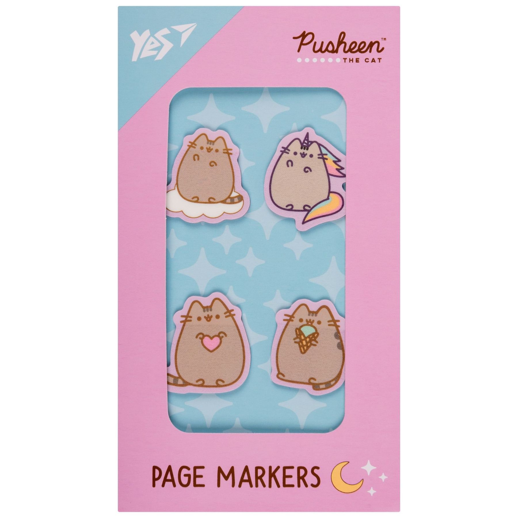 Купить Закладки-стикеры Yes Pusheen, пластик, 80 шт (4х20) 170419