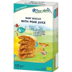 Дитяче печиво Fleur Alpine ORGANIC WITH PEAR JUICE (з грушевим соком) 120г 5412916941820