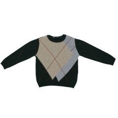 Дитячий светр Dr. Kid в ромб темно-зелений 3A DK670/OI20
