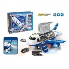 Игрушка-трансформер Полицейский самолет с паркинком (звук; свет; распыление) 660-A312