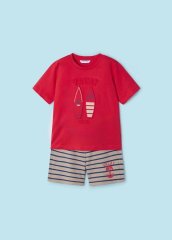 Комплект одежды для мальчика шорты, футболка короткий рукав 5J, р.98 Красный Mayoral 3607