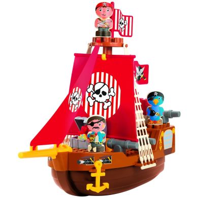 Конструктор Ecoiffier Корабель з піратами 29 елементів 3023, Червоний