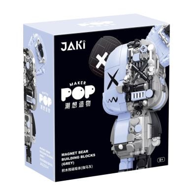 Конструктор JAKI серії Кіберпанк ведмедики МАГНІТНИЙ ВАЙБ (сірий) JK6250-4