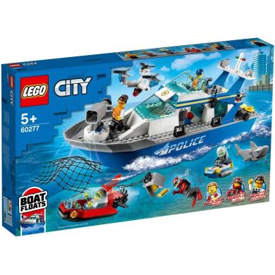 Конструктор LEGO City Поліцейський патрульний човен 276 деталей 60277