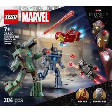 Конструктор Залізна людина та Бойова Машина проти Хаммер Дронів LEGO Super Heroes 76320