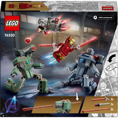 Конструктор Залізна людина та Бойова Машина проти Хаммер Дронів LEGO Super Heroes 76320