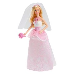 Лялька Королівська наречена в рожевій сукні з візерунком Barbie CFF37