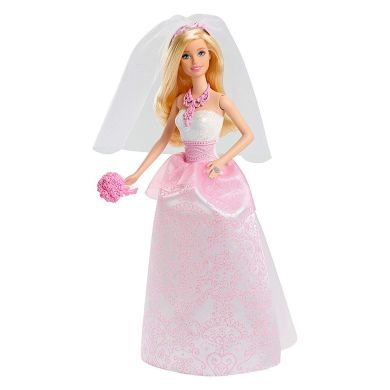 Кукла Королевская невеста в розовом платье с узором Barbie Барби CFF37