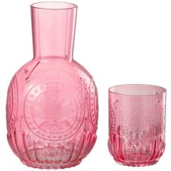Набор Графин+Стакан MAYA GLASS PINK (11x11x21,5 см) J-LINE 52613