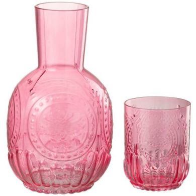 Набор Графин+Стакан MAYA GLASS PINK (11x11x21,5 см) J-LINE 52613