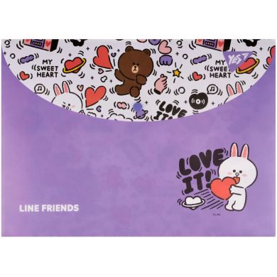 Папка-конверт YES А4 на кнопці Line Friends YES 492193