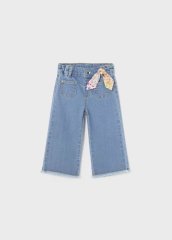 Штани для дівчинки джинсові із поясом 4J, р.74 Блакитний Mayoral 1546