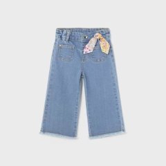 Брюки для девочки джинсовые с поясом 4J, р.74 Голубой Mayoral 1546