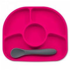 Силіконова тарілка і ложка Yumi (LFGB) рожева Bbluv B0153-P, Рожевий