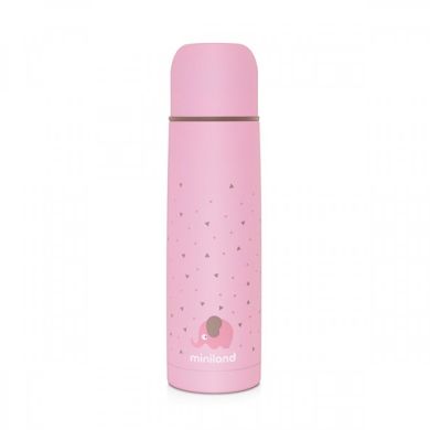Термос для жидкостей розовый Silky Thermos Pink 500 мл, Miniland 89219, Розовый