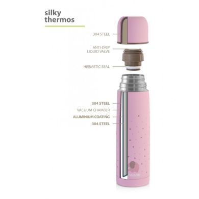 Термос для рідин рожевий Silky Thermos Pink 500 мл, Miniland 89219, Рожевий