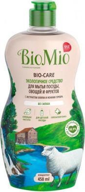 Екологічний засіб для миття посуду, овочів та фруктів BioMio з екстрактом бавовни й іонами срібла без запаху 450 мл ЭБ-245