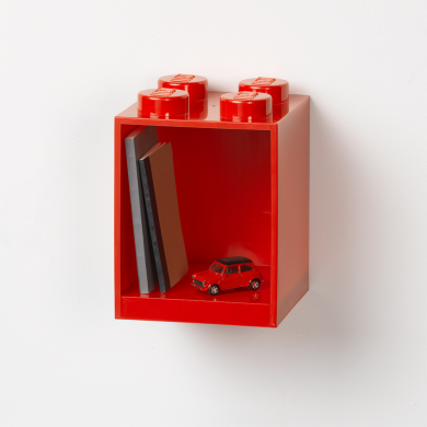 Декоративна полка для зберігання книг Х4 червона Lego 41141730