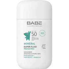 Детский солнцезащитный минеральный флюид BABE Laboratorios Mineral Super Fluid Pediatric SPF 50 С пантенолом и пребиотиком 50 мл 8436571632500