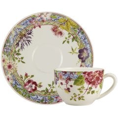 Глиняна кружка з блюдцем MILLEFLEURS 450 мл - H 8.5 см - &Oslash; 18.8 см GIEN 16431PTJ01