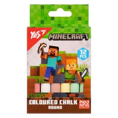 Крейда кольорова Yes Minecraft 12 шт, кругла 400514