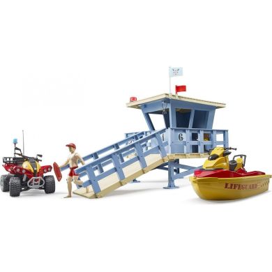 Набор игрушечных спасательных станций с квадроциклом, водяным скутером и фигуркой Bruder 62780