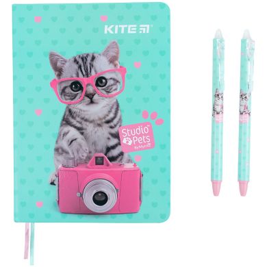 Набір подарунковий блокнот+2 ручки Studio Pets Kite SP21-499