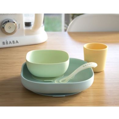 Набор силиконовой посуды Beaba 4 шт 913436, Зелёный