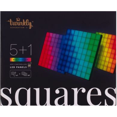 Панель Smart LED Twinkly Squares 1 Starter + 5 Extension RGB IP20 16x16см кабель белый TWQ064STW-07-BEU