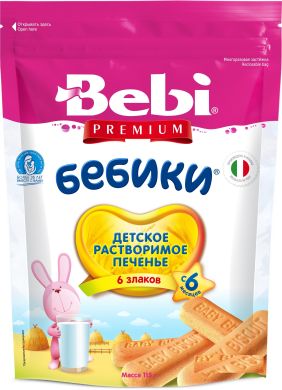 Печенье детское Bebi Premium Бебики 6 злаков растворимое 115 г 1007607