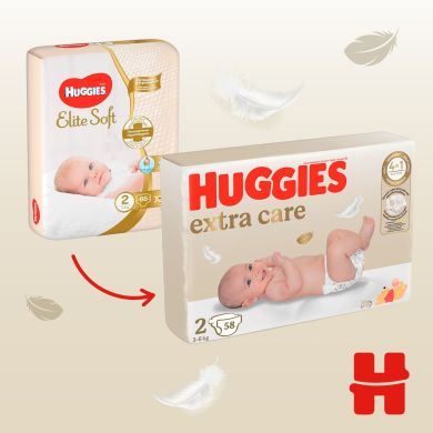 Підгузки Huggies Extra Care 2 (3-6 кг) 58 шт 2590031 5029053578071, 58