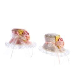 Украшение капюшона с цветочным узором/шляпа, ткань, розовая/беж, 20см Goodwill BR 41121