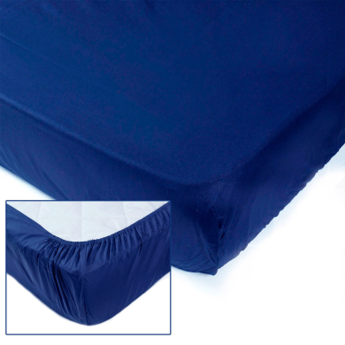 Простынь на резинке SoundSleep Dyed Dark blue ранфорс размер 90х200 см 93121897