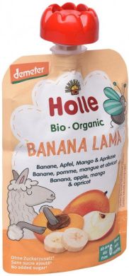 Пюре Holle органическое «Banana-Lama» с бананом, яблоком, манго и абрикосом с 6 месяцев 100 г, 45309 7640161877214