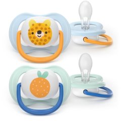 Пустышка Avent Ultra Air, 0-6 мес, 2шт, дизайн для мальчиков SCF080/23