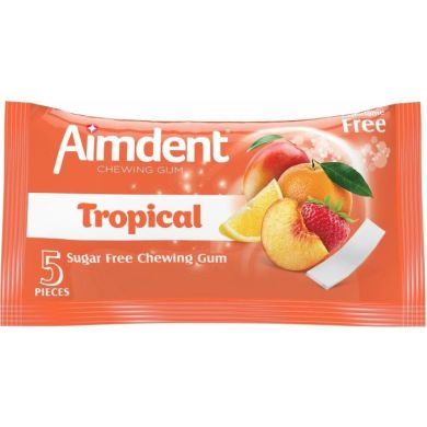 Жевательная резинка Aimdent Tropical 5 пластинок без сахара 8681259504420