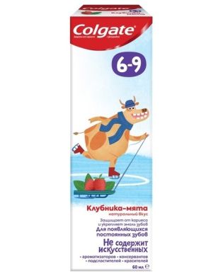 Дитяча зубна паста Colgate Полуниця-М'ята з фторидом для дітей 6-9 років 60 мл CN07974A 6920354825590
