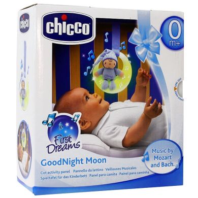 Іграшка музична на ліжко Chicco Good night Moon для хлопчиків 02426.20, Блакитний