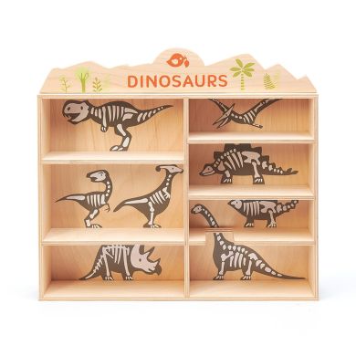 Игрушка из дерева 8 Динозавров и Полка Tender Leaf Toys TL8477, Разноцветный