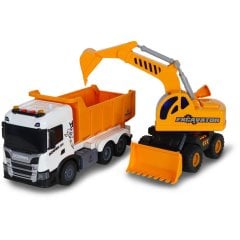 Игровой набор серии 2 in 1 Truck САМОССКОД SCANIA И ЭКСКАВАТОР (свет, звук) 8001KS