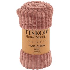 Одеяло микрофланель RIBBL, 130x160см, розовое Tiseco 3465RUSSET