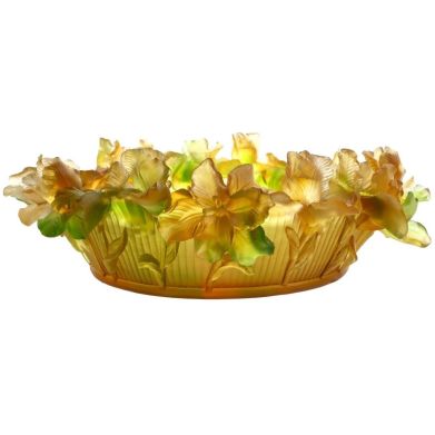 Хрустальная чаша Iris, янтарная, h15 см, &Oslash; 30 см. CRISTAL DE PARIS 4072/A