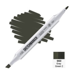 Маркер спиртовой двухсторонний Sketchmarker Серый зеленоватый SM-GG02