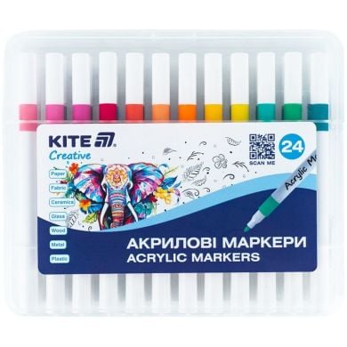 Маркеры акриловые, набор 24шт, Kite Creative K-1157